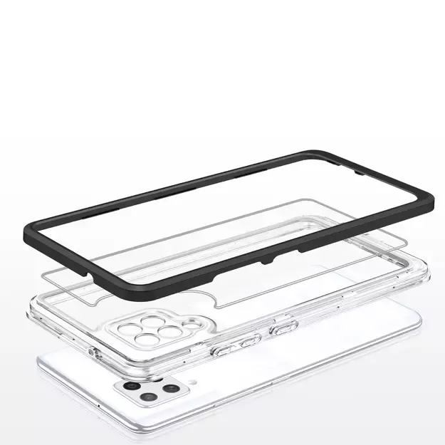 Clear 3in1 Case for Samsung Galaxy A42 5G Frame Gel Cover Black 4