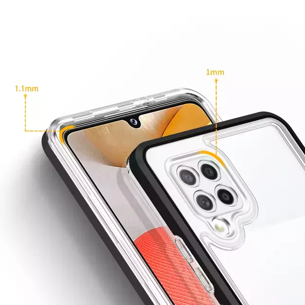 Clear 3in1 Case for Samsung Galaxy A42 5G Frame Gel Cover Black 3