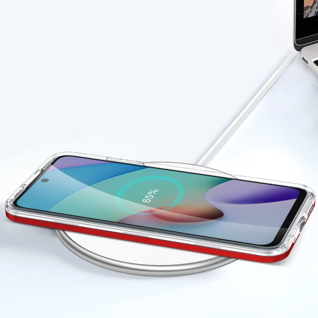 Clear 3in1 Case for Xiaomi Redmi 10 Frame Gel Cover Red 12