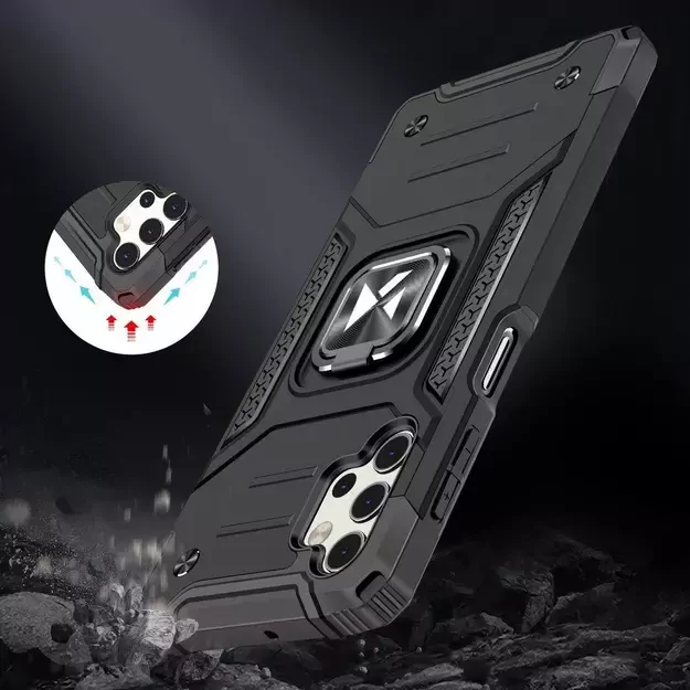 Wozinsky Ring Armor tough hybrid case cover + magnetic holder for Samsung Galaxy A23 blue 7