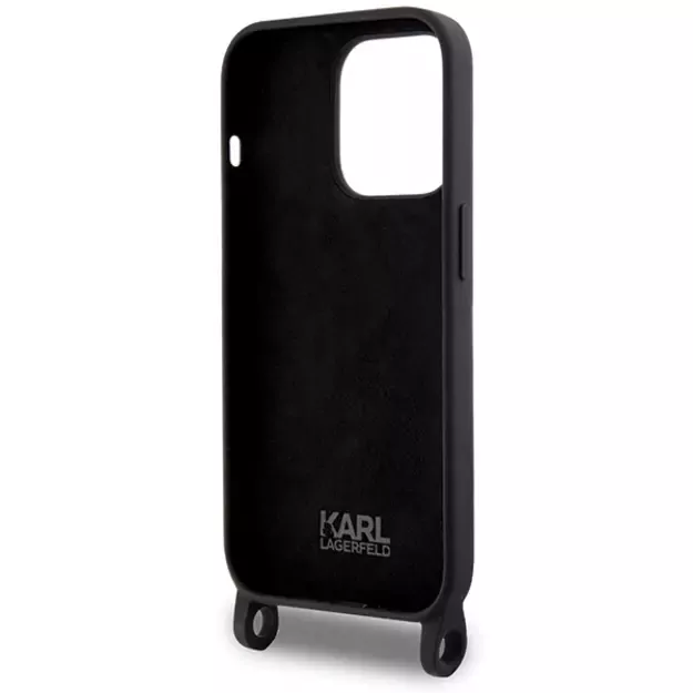 Karl Lagerfeld KLHCP15XSCBSKNK iPhone 15 Pro Max 6.7&quot  hardcase black/black Crossbody Silicone Ikonik 11