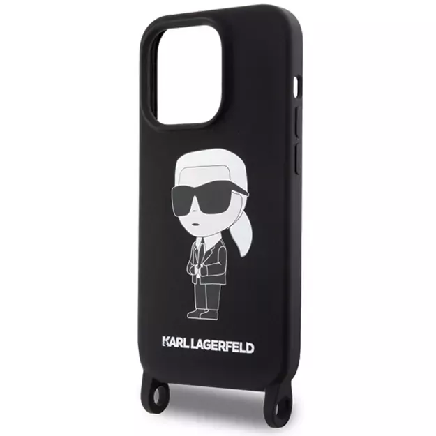 Karl Lagerfeld KLHCP15XSCBSKNK iPhone 15 Pro Max 6.7&quot  hardcase black/black Crossbody Silicone Ikonik 10