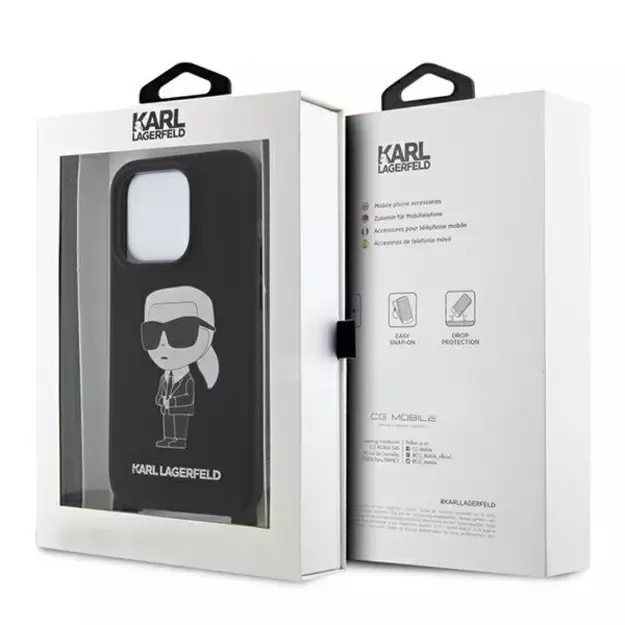 Karl Lagerfeld KLHCP15XSCBSKNK iPhone 15 Pro Max 6.7&quot  hardcase black/black Crossbody Silicone Ikonik 12