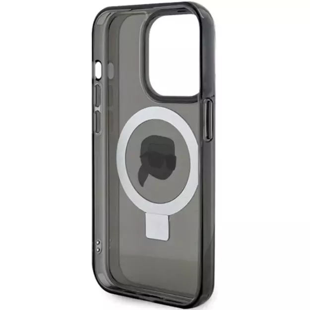 Karl Lagerfeld KLHMP15LHMRSKHK iPhone 15 Pro 6.1&quot  black/black hardcase Ring Stand Karl Head MagSafe 6