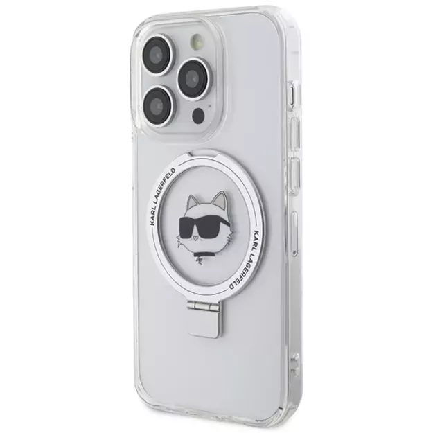 Karl Lagerfeld KLHMP15XHMRSCHH iPhone 15 Pro Max 6.7&quot  white/white hardcase Ring Stand Choupette Head MagSafe 1