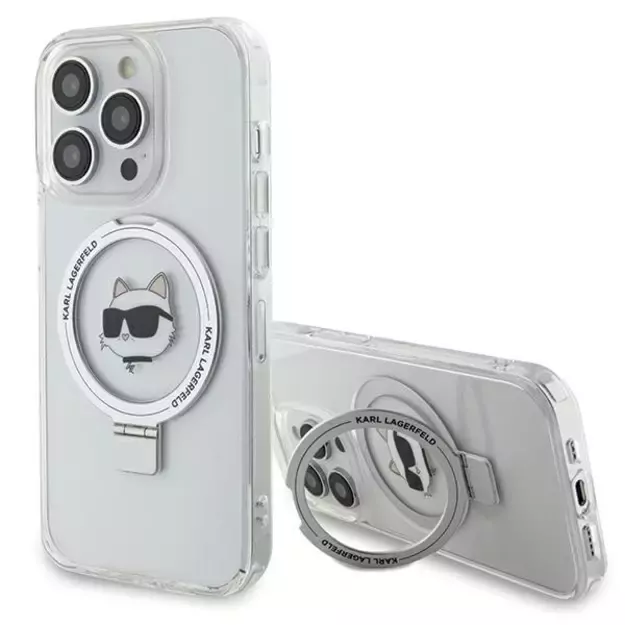 Karl Lagerfeld KLHMP15XHMRSCHH iPhone 15 Pro Max 6.7&quot  white/white hardcase Ring Stand Choupette Head MagSafe