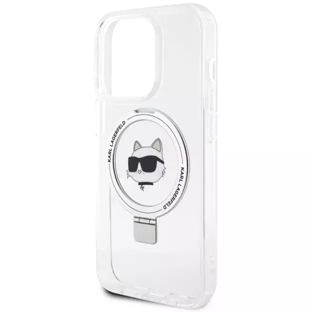 Karl Lagerfeld KLHMP15XHMRSCHH iPhone 15 Pro Max 6.7&quot  white/white hardcase Ring Stand Choupette Head MagSafe 5
