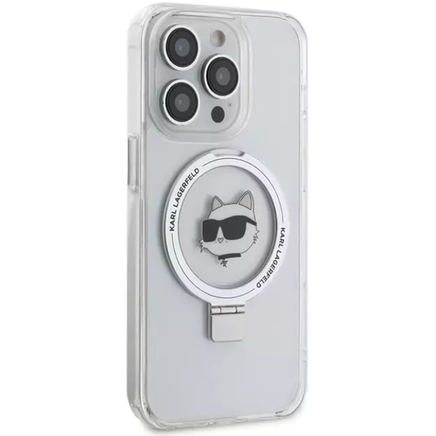 Karl Lagerfeld KLHMP15XHMRSCHH iPhone 15 Pro Max 6.7&quot  white/white hardcase Ring Stand Choupette Head MagSafe 3