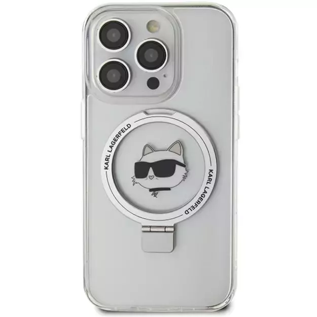 Karl Lagerfeld KLHMP15XHMRSCHH iPhone 15 Pro Max 6.7&quot  white/white hardcase Ring Stand Choupette Head MagSafe 2