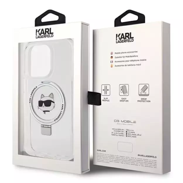 Karl Lagerfeld KLHMP15XHMRSCHH iPhone 15 Pro Max 6.7&quot  white/white hardcase Ring Stand Choupette Head MagSafe 7
