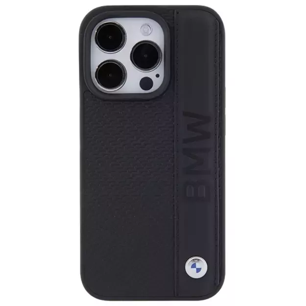 BMW Leather Textured & Stripe case for iPhone 15 Pro - black 2