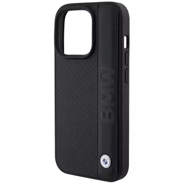 BMW Leather Textured & Stripe case for iPhone 15 Pro - black 5