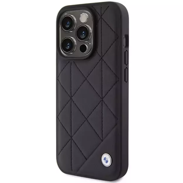 BMW Leather Quilted case for iPhone 15 Pro Max - black 1