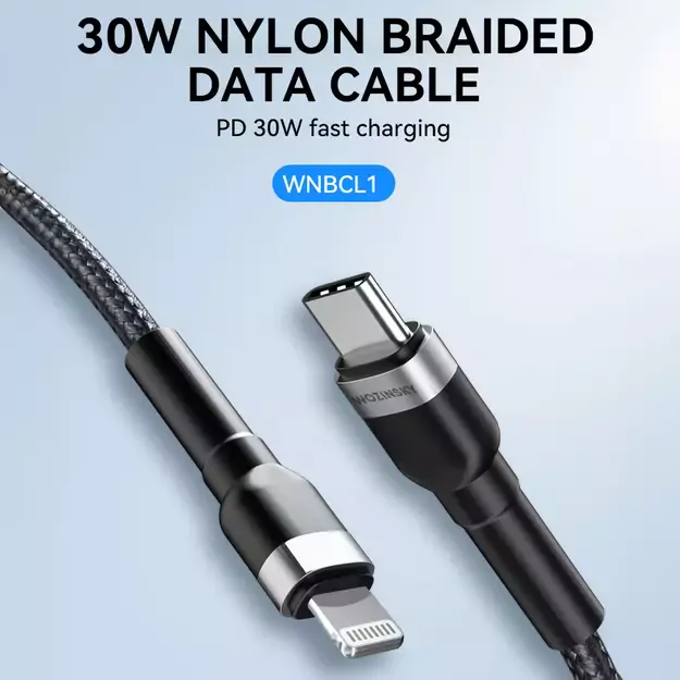 Wozinsky WNBCL1 Lightning / USB-C PD 30W cable 1 m - black 5
