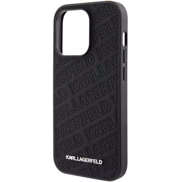Karl Lagerfeld Quilted K Pattern iPhone 15 Pro Case - Black 5