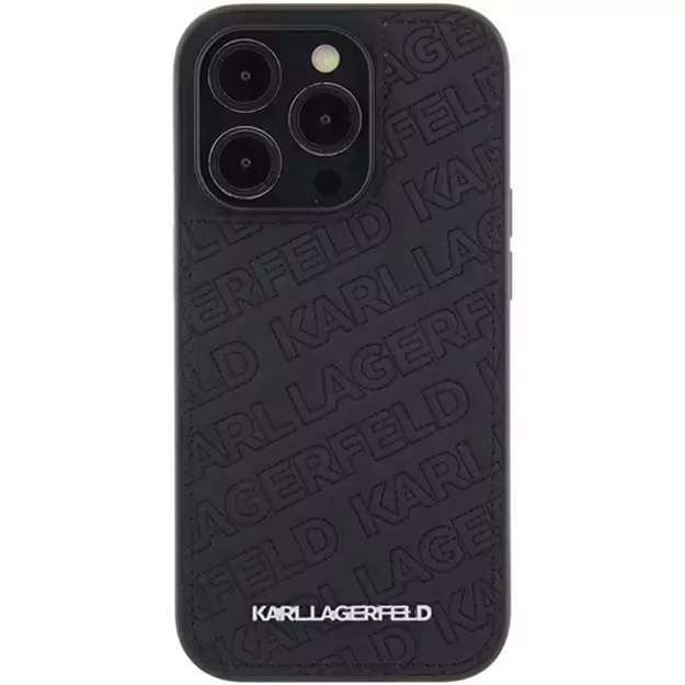 Karl Lagerfeld Quilted K Pattern iPhone 15 Pro Case - Black 2