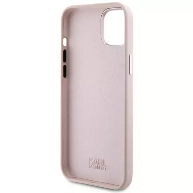 Karl Lagerfeld Silicone Choupette Metal Pin Case for iPhone 15 Plus / 14 Plus - Pink 6