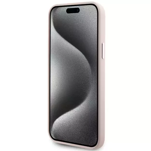 Karl Lagerfeld Silicone Choupette Metal Pin Case for iPhone 15 Plus / 14 Plus - Pink 4