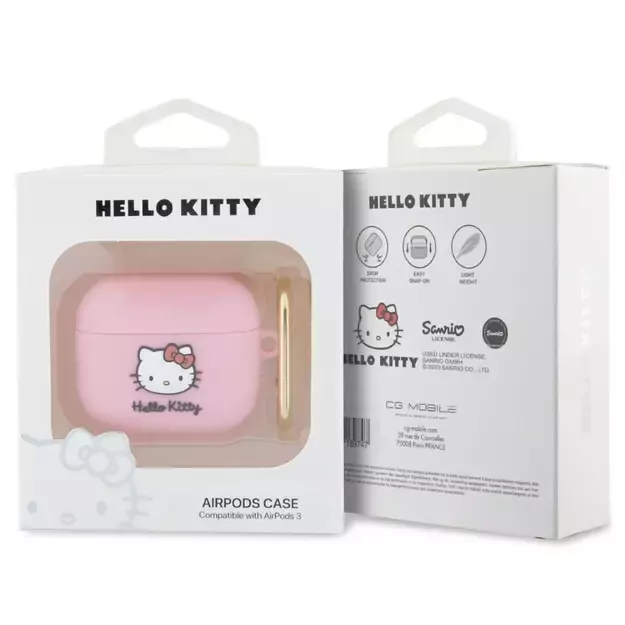 Hello Kitty Silicone 3D Kitty Head case for AirPods 3 - pink 2