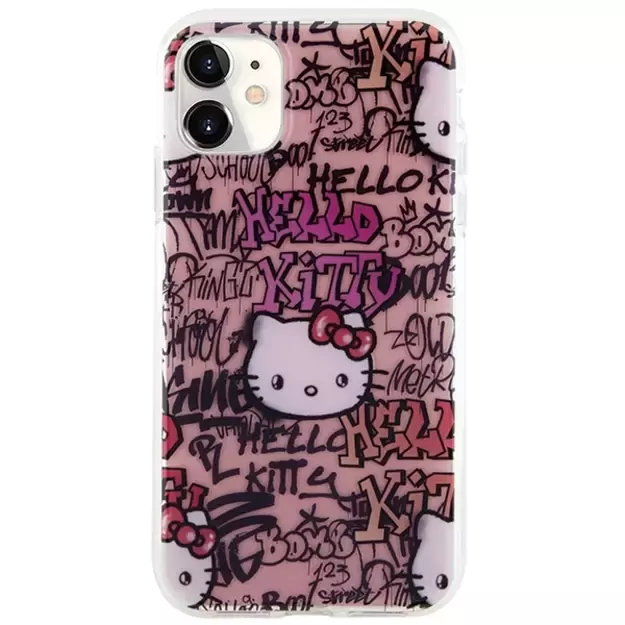 Hello Kitty IML Tags Graffiti case for iPhone 11 / Xr - pink 2