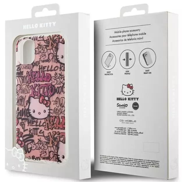 Hello Kitty IML Tags Graffiti case for iPhone 11 / Xr - pink 7