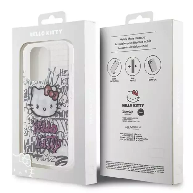Hello Kitty IML Kitty On Bricks Graffiti case for iPhone 15 Pro - white 7