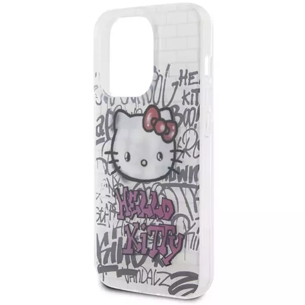 Hello Kitty IML Kitty On Bricks Graffiti case for iPhone 15 Pro - white 5