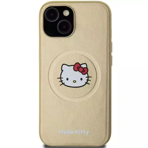 Hello Kitty Leather Kitty Head MagSafe case for iPhone 14 - gold 2