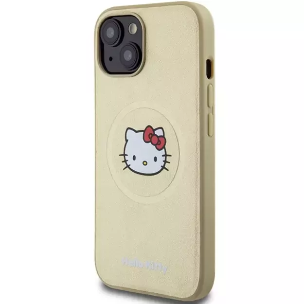 Hello Kitty Leather Kitty Head MagSafe case for iPhone 14 - gold 1
