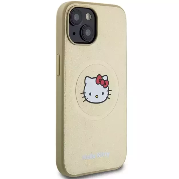Hello Kitty Leather Kitty Head MagSafe case for iPhone 14 - gold 3