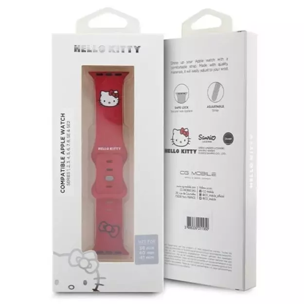 Hello Kitty Silicone Kitty Head strap for Apple Watch 38/40/41mm - red 4