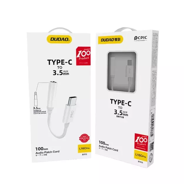Dudao audio adapter headphone adapter from USB Type C to mini jack 3.5 mm white (L16CPro white) 2