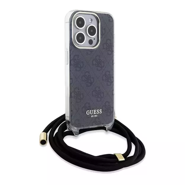 Guess Crossbody Cord 4G Print case for iPhone 15 Pro - black 8