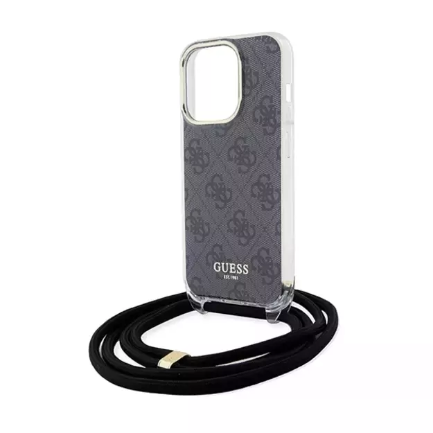 Guess Crossbody Cord 4G Print case for iPhone 15 Pro - black 10