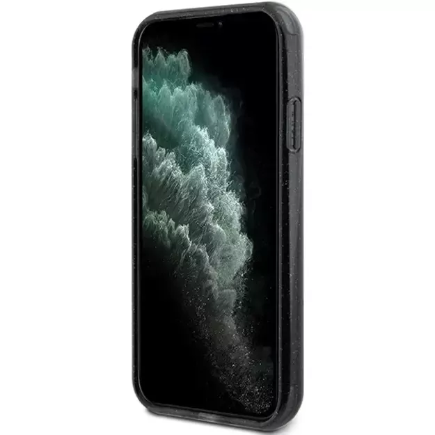 Guess Ring Stand Script Glitter MagSafe case for iPhone 11 / Xr - black 11