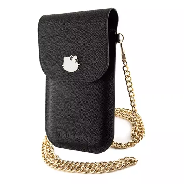 Hello Kitty Leather Metal Logo Chain bag - black 3