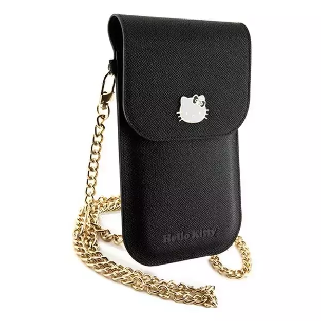 Hello Kitty Leather Metal Logo Chain bag - black 4