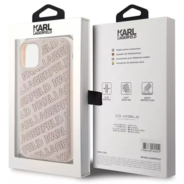 Karl Lagerfeld Quilted K Pattern case for iPhone 11 / Xr - pink 7