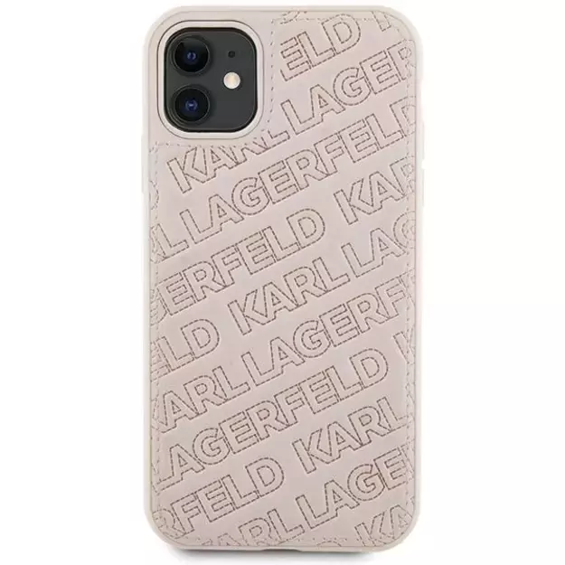 Karl Lagerfeld Quilted K Pattern case for iPhone 11 / Xr - pink 2