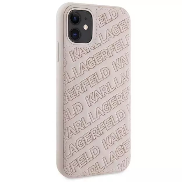 Karl Lagerfeld Quilted K Pattern case for iPhone 11 / Xr - pink 3