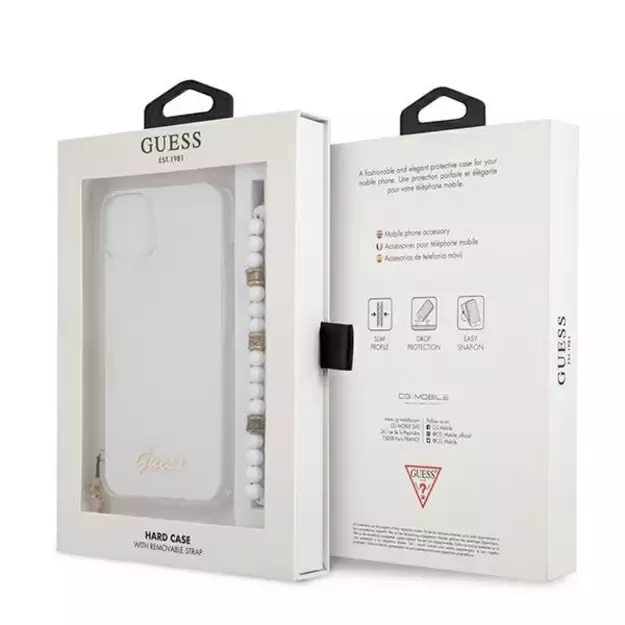 Guess GUHCP13MKPSWH iPhone 13 6.1&quot  Transparent hardcase White Pearl 10