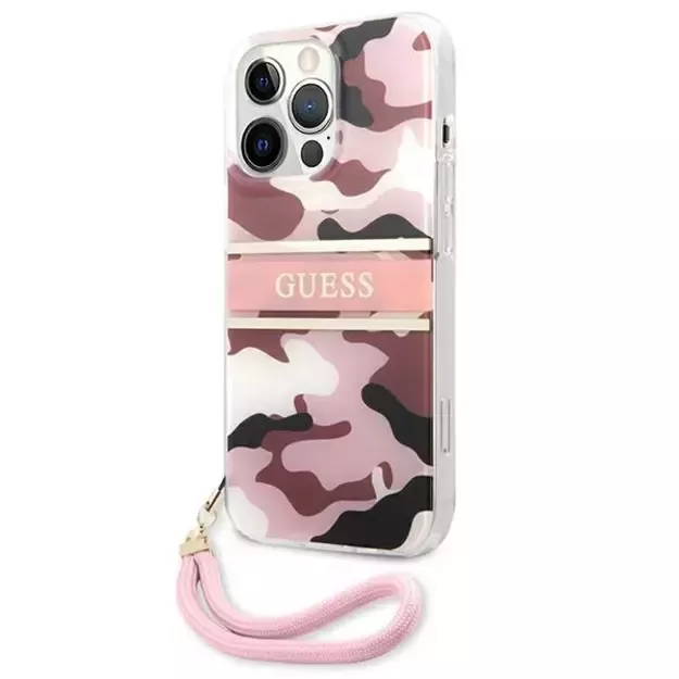 Guess GUHCP13XKCABPI iPhone 13 Pro Max 6.7&quot  pink/pink hardcase Camo Strap Collection 1