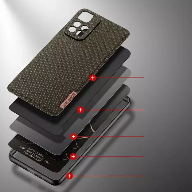 Dux Ducis Fino case cover covered with nylon material Poco M4 Pro 5G green 2
