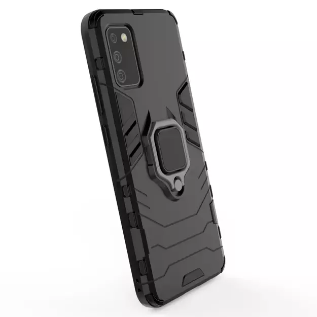 Ring Armor tough hybrid case cover + magnetic holder for Samsung Galaxy A03s (166.5) black 11
