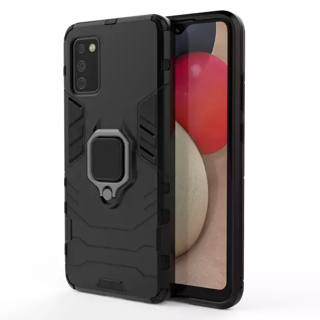 Ring Armor tough hybrid case cover + magnetic holder for Samsung Galaxy A03s (166.5) black 16
