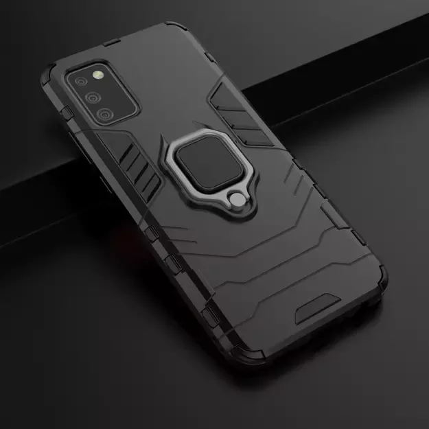 Ring Armor tough hybrid case cover + magnetic holder for Samsung Galaxy A03s (166.5) black 14