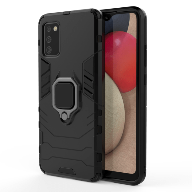 Ring Armor tough hybrid case cover + magnetic holder for Samsung Galaxy A03s (166.5) black 8