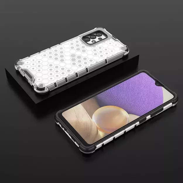 Honeycomb case armored cover with a gel frame for Samsung Galaxy A13 5G transparent 1