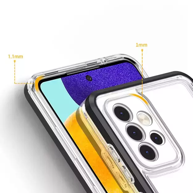 Clear 3in1 Case for Samsung Galaxy A73 Frame Cover Gel Black 9