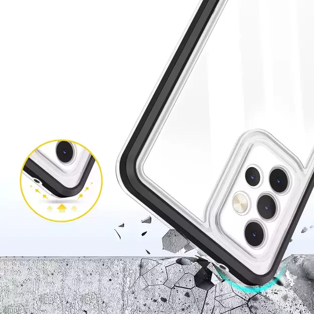 Clear 3in1 Case for Samsung Galaxy A73 Frame Cover Gel Black 11